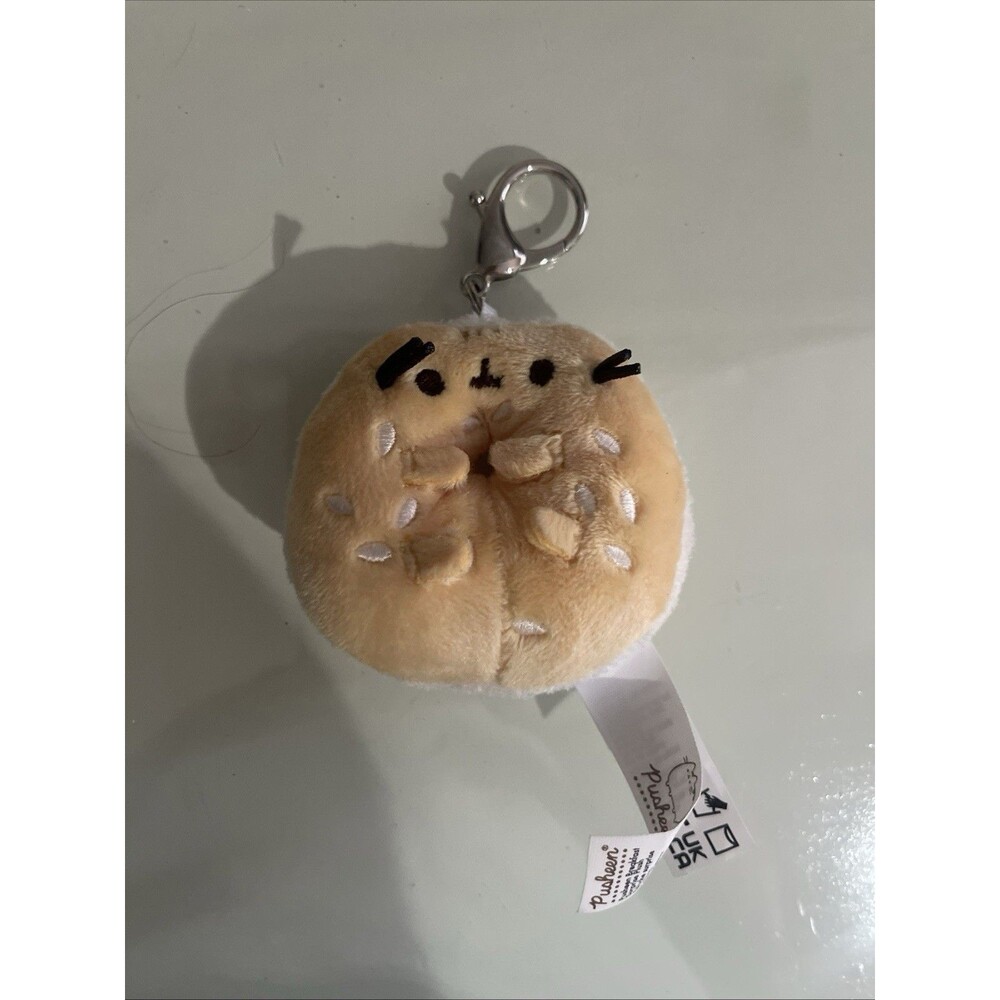 Pusheen Plush Breakfast Surprise Keychain Sesame Bagel with Cream Cheese 3"